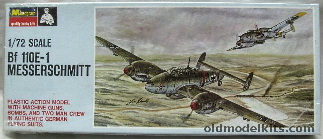 Monogram 1/72 Messerschmitt Bf-110 E-1 - Blue Box Issue, PA162-100 plastic model kit